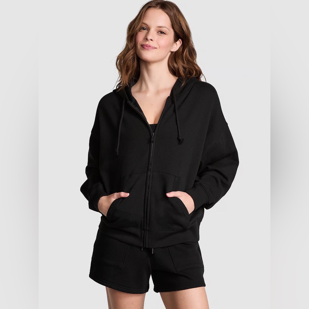 PINK Victoria's Secret Black Zip-Up Hoodie